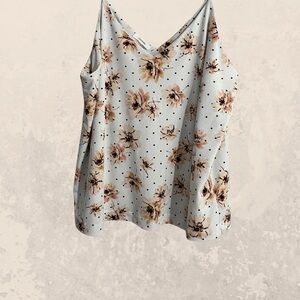 Floral Sleeveless Top - White